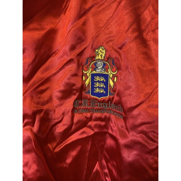 C.R. England Freight Global Transportation Satin Trucker Jacket‎ Patches XL VTG - Picture 6 of 9